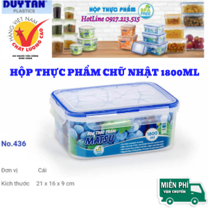 Hộp Đựng Thực Phẩm Chữ Nhật Duy Tân Matsu 1800ml