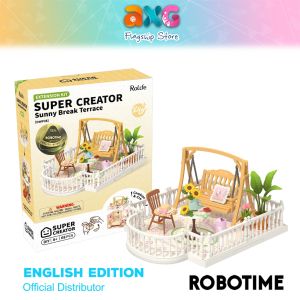 Robotime Rolife Super Creator Extension Pack Sunny Break Terrace (DWP08) Mini House Roof Miniature Model Kits 3D Puzzle