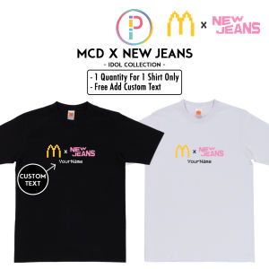 [Adult/Kid] McD x NewJeans McDonalds Idol Bunnies Hyein Haerin Danielle Hanni Minji Tshirt Tee Baju (Custom Name/Text)