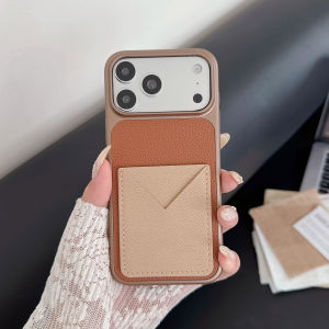 Skin-feel Metallic Paint With Card Holder Slot Case For iPhone 17 16 15 14 13 12 Pro Max PU Leather Wallet Bumper Matte Cover