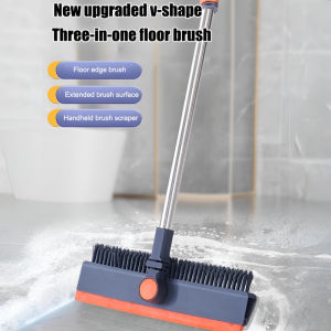 Broom Household Bathroom Floor Scraper Floor Brush Three-in-One Long-Handled Broom Floor Brush Toilet Cleaning Sweeping三合一长柄扫帚洗地刷