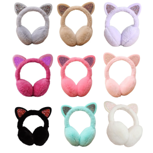 Fashionable Ear Muffs for Women Girl with Cats Ear Folding Comfortable Ear Protectors for Easy Storage Winter Headwear