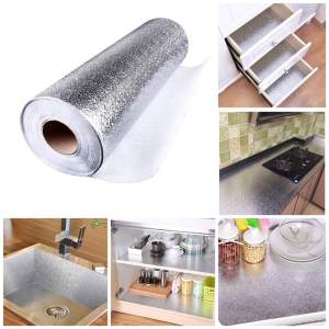 Cuộn Giấy Bạc Dán Bếp Tráng Nhôm Cách Nhiệt Chống Thấm Chống Bám Bẩn Cực Hiệu Quả - Decal Dán Tường Giấy Lót Kệ Nhà Bếp Lót Tủ Chống Nấm Mốc Bụi Bẩn Siêu Tốt