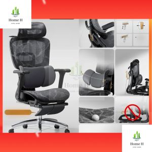 Ergonomic Computer Chair – Breathable Mesh Office & Gaming Chair with Adjustable Backrest and Foot Rest