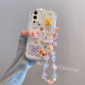 New Casing OPPO A77s A57 4G A77 A76 A96 A95 A55 A54 5G 4G Cubic Doll Rabbit Cartoon Phone Case with Flowers Bracelet Lens Protection Shockproof Soft Cover 2023. 