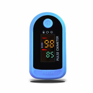 Finger pulse oximeter blood oxygen saturation monitor with pulse rate merement