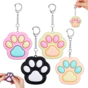 MUSASI Clicker Cat Paw Fidget Toys Cartoon Kawaii Mini Clicker Fidget Keychain Cute Decompression Toys Relieve Stress