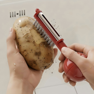 3-in-1 Vegetable Peeler/Multifunctional Vegetable Peeler with Tumbler Base/Peeler with Cleaning Brush/Kitchen Tool