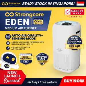 Strongcore EDEN 400m³/h CADR Auto‑Sensing Air Purifier Medical-Grade Multi-Layer HEPA 13 Low Noise
