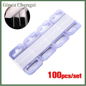 Ginca 100ชิ้นแผ่นกาวช่องเสียบช่องใส่ป้ายแท็บแขวนกล่องสินค้ากระเป๋าเพ็กจ์หนังสือ