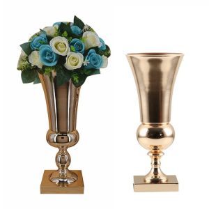 Gold Large Centrepiece Iron Home Decorative Table Decor Flower Vase Wedding