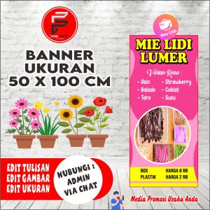 Banner Mie Lidi Lumer / Spanduk Mie Lidi Lumer / Banner UKuran 50 x 100 cm Bisa COD