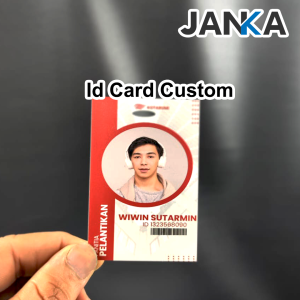 JANKA Id Card Custom Cetak Id Card 1 Sisi UV Print Kartu Visitor Pegawai Member Card Bahan Akrilik Kartu Tanda Pengenal Tebal Nametag 2mm Pre Order