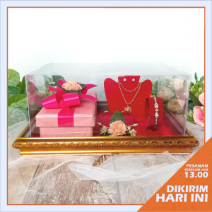 Kotak Tutup Mika Tempat Uang Cincin Gelang Kalung Anting untuk Mahar Seserahan Pernikahan - FUP