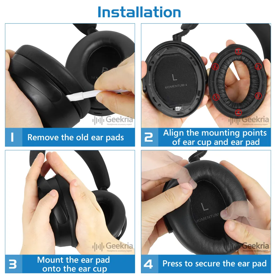 Geekria Replacement Ear Pads for Sennheiser Momentum Wireless