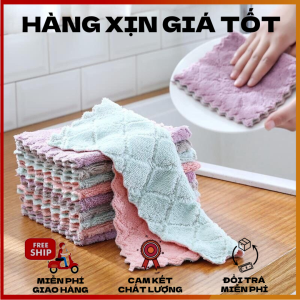 Khăn lau đa năng 2 mặt siêu thấm nước dễ giặt rửa khô nhanh chóng