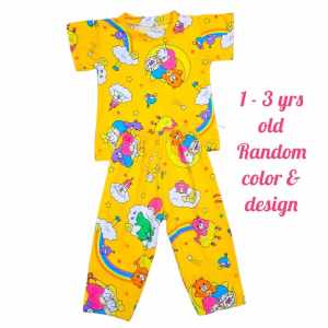 WT Kids Girls Pajama Terno – Shirt & Pants Set Assorted Character Prints Sleepwear/Pambahay Per Pair 0–10 Yrs