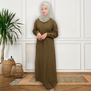 Baju Gamis Abaya Polos Busui Wolfis Warna Mocca LD 106