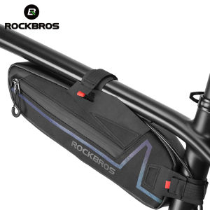 ROCKBROS 1.5L Bike Bag Waterproof Reflective Large Capacity Front Top Tube Frame Bag Wear-resistant MTB Road Bicycle Bag
