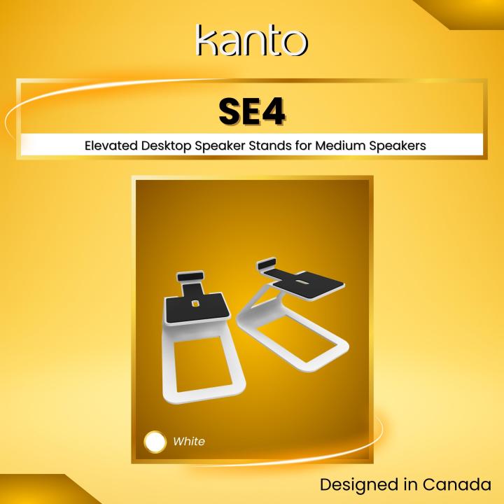 Kanto SE4 Elevated Desktop Speaker Stands for Midsize Speakers - Pair, Black