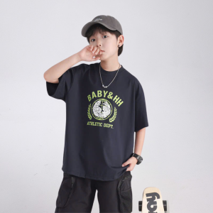 Áo Thun Ngắn Tay Mùa Hè Cho Bé Trai Bé Gái In Hình Năng Động Cổ Tròn | JJ Kids Fashion