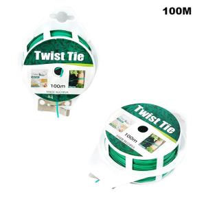 50M 100M Twist Tie Kawat Ikat Multifungsi Untuk Berkebun / Kawat Ikat Tanaman Bahan Kawat Besi Berlapis Plastik