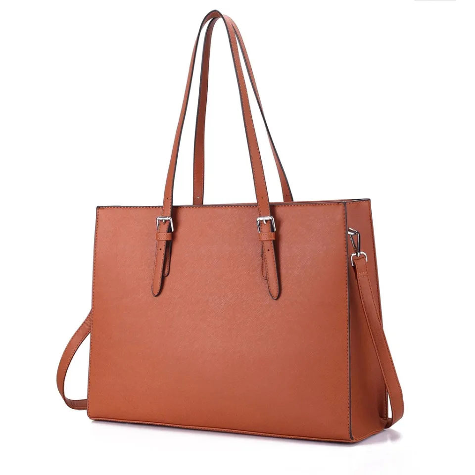 Laptop Bags for Women inch Large Leather Tote Bag Ladies Laptop  Handbag Computer School Shoulder Bag Black Blue Brown Business Work Bag