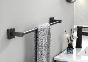 ราวแขวนผ้าขนหนู ราวเดี่ยว บาร์เดี่ยว ติดผนังในห้องน้ำ ขนาด 60cm รูปแบบ BA-01S