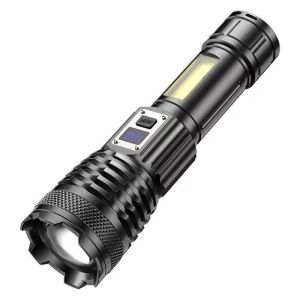High-Power LED Flashlight with Phone Charging Function Waterproof Long-Lasting Rechargeable Torch Light for Outdoor Emergencies and Work Projects