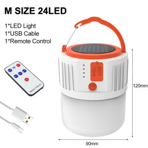 MIYIO 400W LED Solar Camping Light Outdoor Portable Emergency Light USB Rechargeable LED Light Bulb Waterproof Led Night Market Light with Reomte Lanterns For BBQ Hiking