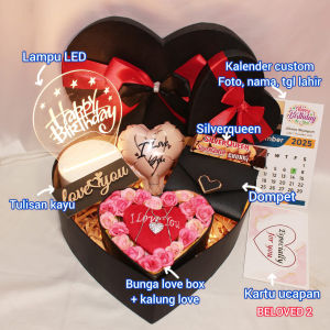 Barstore | Gifts Set Box Love Romantis - Hadiah Kado Aesthetic Romantis – Gift Box Love & Hampers Eksklusif untuk Momen Spesial Ulang Tahun Anniversary Wisuda – (BELOVED) Hadiah Murah - Hadiah Unik Souvenir Pernikahan