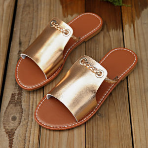 Free Shipping Plus-Size Summer New WomenS Slippers Solid Color Woven Simple And Suitable For Everyday Wear And The Beach