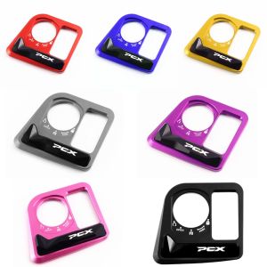 BEBA Motorcycle Parts Ignition Key Lock Cap Cover Colorful Aluminum Alloy Electric Door Lock Button Cover Electric Door Lock Button Protector Tool Ignition Switch Cover for Honda PCX125 PCX160