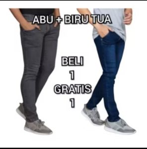 HEMAT Satu Paket isi tiga Celana Jeans Pria Dewasa Keren Gaul Bahan Ngaret Model Pensil Slim Fit - Jins Panjang Cowok Terbaru - Jens Pria Panjang Dewasa - Celana Panjang Pria Denim
