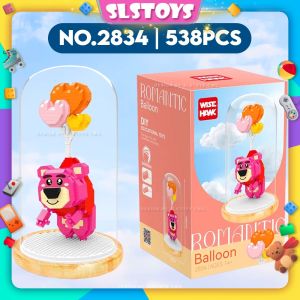 Wise Hawk 2833 / 2834 / 2835 Romantic Balloon Panda Bear Raccoon Gift Decoration Building Block Brick Toy Boy Girl 浪漫气球