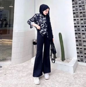 Cutbray Jeans Wanita Stretch Terbaru Celana Highwaist Street Melar Model Era 90an Grey Abu Panjang 102cm