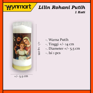 Lilin Rohani / Lilin Doa / Lilin Sembahyang Putih 1 Kati
