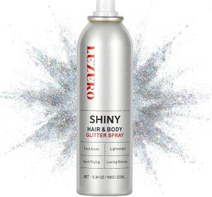 Dazzle Gold Hair and Body Glitter Spray Shimmer Makeup for Rave Festival Large Capacity Glitter Hairspray for Women Concert Wedding Outfits Long Lasting 200ml/6.34 fl oz