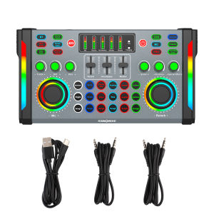 Siborie【COD】H300  Sound Card Singing Live Recording Karaoke Bluetooth Sound Card for Streaming Langsung