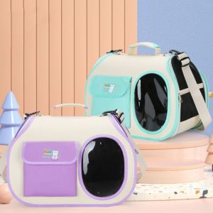 KZNAQQ Fashionable Cat Carrying Bag Large Capacity Breathable Dog Carrier Bag Cat Carry Supplies Foldable Cat Backpack Travel