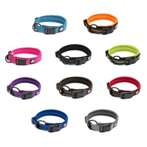 TRUELOVE Adjustable Dog Collar Nylon Mesh Padded Pet Collar Reflective for Dog Training Outdoor Comfortable Dog Necklace for Pet (Orange)