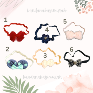 [PAKET HEMAT] [PAKET BUNDLING]MURAH Bandana Bayi Perempuan Premium / Headband / Karet Rambut / Bando Bayi/Baby Headband/ Headwrap/Bandana PHT04