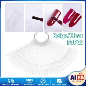 ★Same Day Shipping★ 50Pcs Nail Swatches Oval Round Tips For Display Nail Samples Gel Polish Palette Color Chart Manicure Practicing Tools ZJJ-Nail-Tips