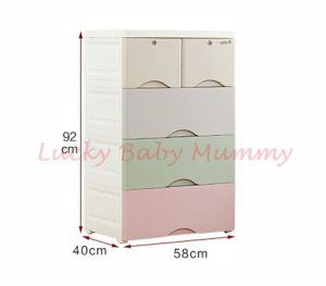 【Type C】Cabinet 4/5/6/7 Tier - Plastic Storage Box Drawer Organizer Container Rack/ Cartoon Design Available