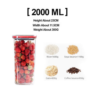 Airtight Container Easy Open Lock Lid Dry Food Storage Leak Proof Canister（ PET Plastic ）