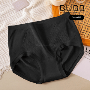 [Plus Size] Womens Seamless High Waist Briefs Cotton Breathable Panties Comfortable Mid Waist Underwear Ladies Multi-Color Soft Pure Panty (BUBB Store)
