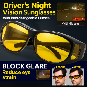 High Definition Night Vision Sunglas Polarized Anti Glare Night Vision Wraparound Driving Glasses 超帅太阳眼镜