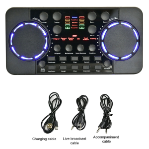 V300 Pro Sound Card Bluetooth-Compatible Audio Interface Mixer DJ Digital Effect Noise Reduction Console USB Record