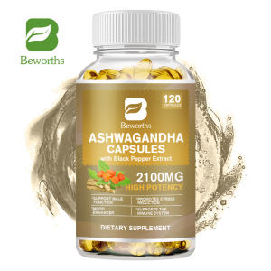 Beworths Ashwagandha Kapsul 2100Mg dengan Ekstrak Pepaya Hitam - Suplemen Kesehatan Immunitas