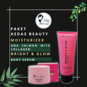 Paket Pencerah Kulit Premium KEDAS BEAUTY: Moisturizer Salmon Collagen & Serum Glowing Body
